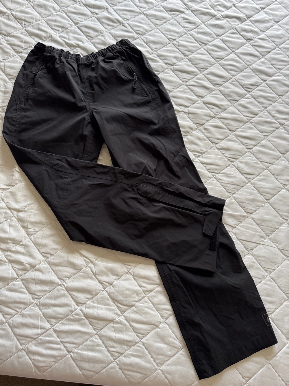 REI Girls' Black Outdoor Elastic Waist Pants with Pink Tag